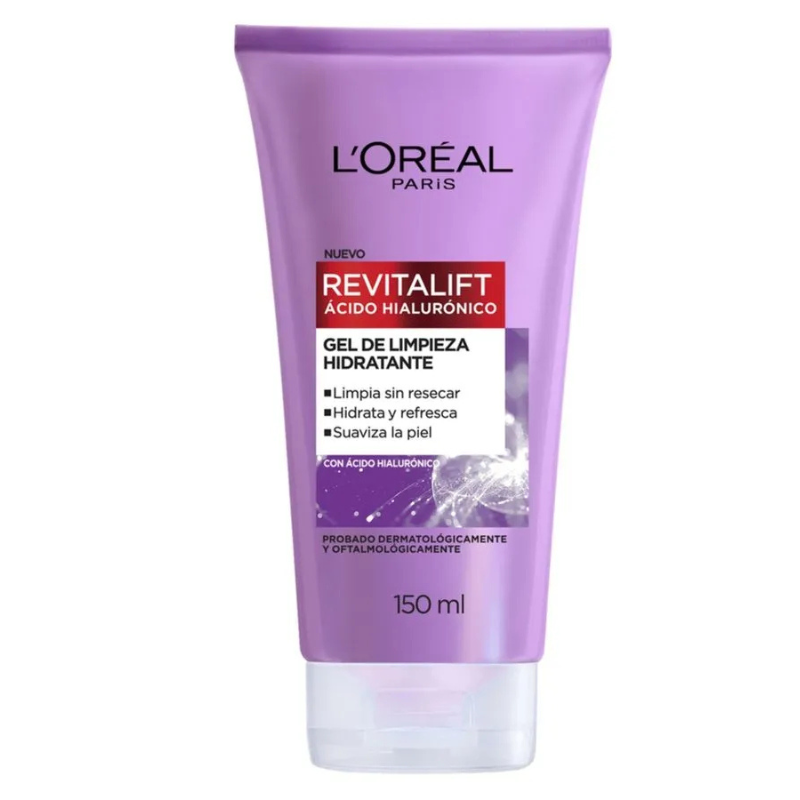 Gel Limpiador Facial L'Oréal Revitalift con Ácido Hialurónico – 150 ml