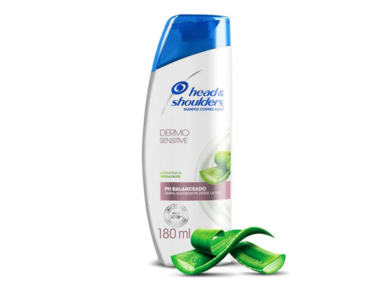 Shampoo Head & Shoulders Dermo Sensitive con Sábila – Cuidado Suave Anticaspa 180 ml