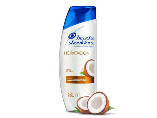 Shampoo Head & Shoulders Hidratación con Aceite de Coco – Anticaspa 180 ml