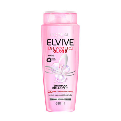 Elvive Glycolic Gloss Shampoo 680ml – Brillo Extremo con Ácido Glicólico