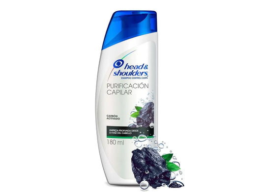 Shampoo Head & Shoulders Carbón Activado – Purificación Capilar Anticaspa 180 ml